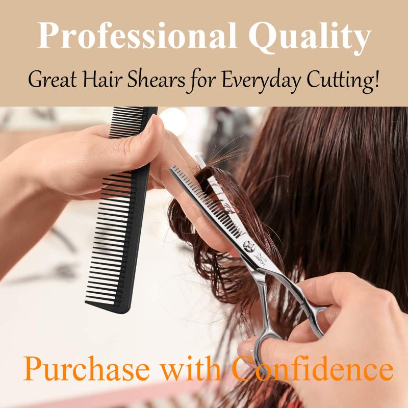 JASON 6" Blending Hair Scissors, 30 Teeth Hair Thinning Scissor Professional Trimming Hair Cutting Shears for Barber, Hairdresser, Stylist, Women and Men, Japanese 440C Stainless Steel Christmas Gift - Image 5